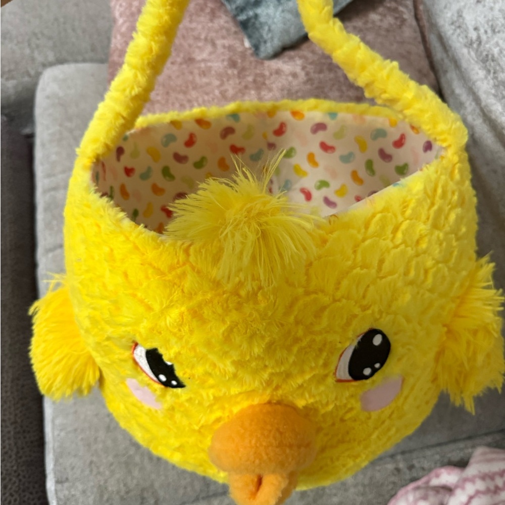 Yellow Plush Chick Basket